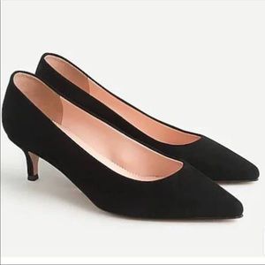 Brand New JCrew Sophia Pumps Sz 8 (Black Suede Kitten Heel - NWOT)